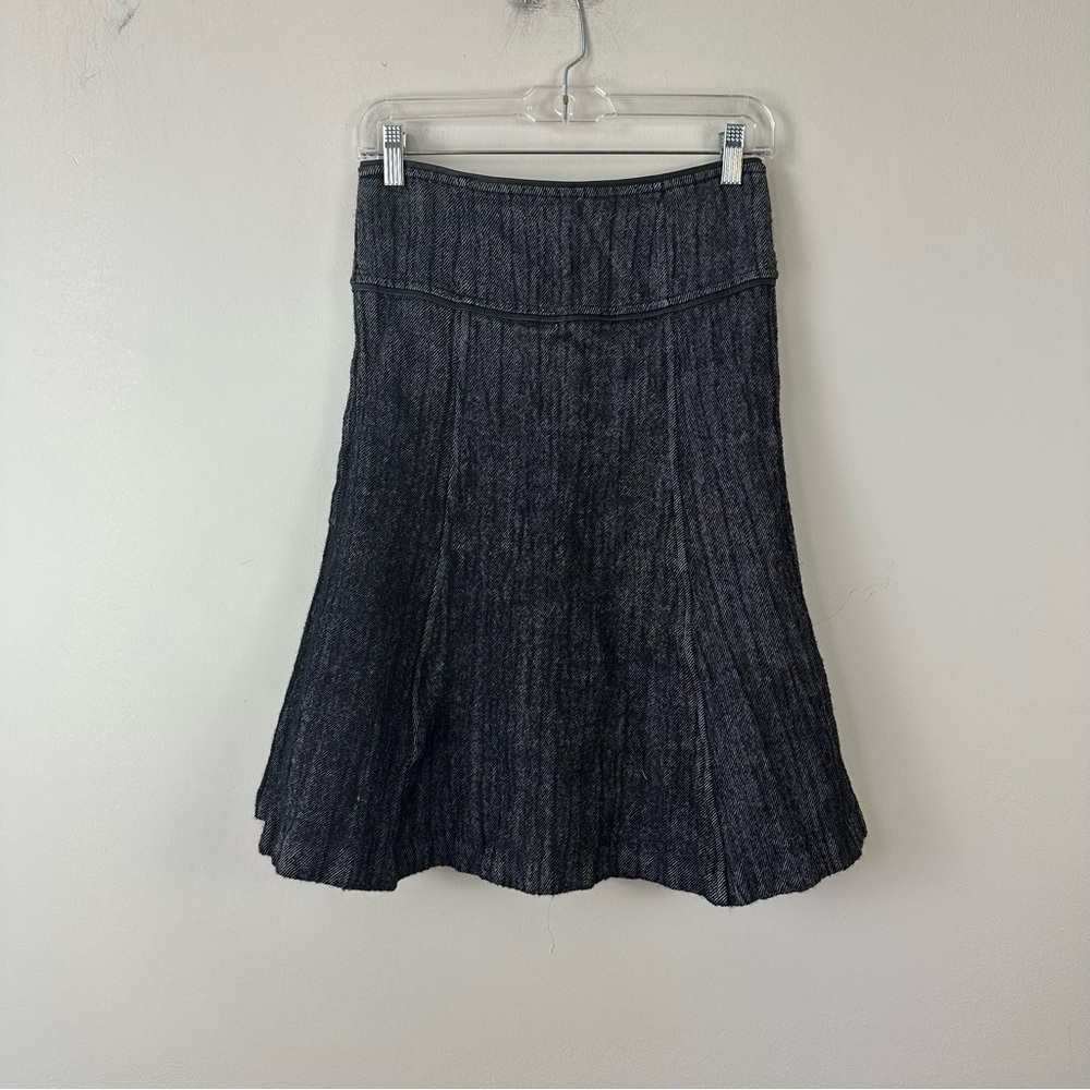 iris setlakwe | Black and Gray Wool Blend Fit and Flare Skirt Size 6 Women's